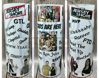 Jersey Shore tumbler /tv show tumbler / tv show quotes / tv show collage / colorful / Nostalgic