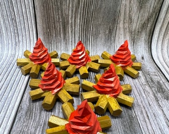 Campfire / pack of 2, 4, or 8 / 1.3 in tall x 1.75 in wide X 1.75 in thick / tumbler topper pieces / accessories for toppers