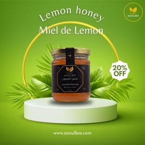 Raw Honey-Wildflower- Orange Blossom-عسل اليمون  -Lemon Blossom -Sage- Pure Honey - miel de orange MOROCCO 250g