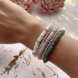 Bracelet for Women Bracelet Stack Heishi Bracelet Gift for Mom Custom Jewelry