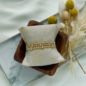 Beaded Bracelet Gold Filled Stacking Bracelet Minimalist Jewelry Waterproof Jewelry for Women