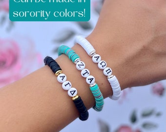 Sorority Heishi Bracelet, Stacking Bracelet, Heishi Bracelet, Womens Bracelet, Sorority Bracelet