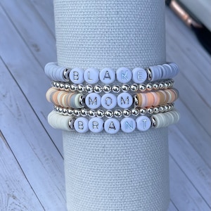 Heishi Bracelet with Custom Wording | Stacking Bracelet | Heishi Bracelet | Clay Disc Bracelet | Gift for Women | Gift for Girls