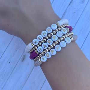 Heishi Bracelet with Custom Wording | Stacking Bracelet | Heishi Bracelet | Gift for Women | Gift for Girls | Gift for Moms