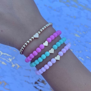 Gold Heart Bracelet, Stacking Bracelets, Kids Bracelet, Tween/Teen Bracelet, Gift for Girl, Gift for Women