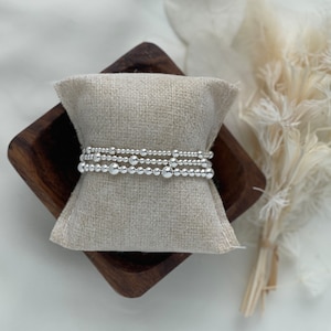 Beaded Bracelet Sterling Silver Stacking Bracelet Minimalist Jewelry for Women