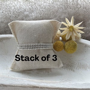 Set of 3 Sterling Silver Beaded Bracelets | Silver Bead Bracelets | Stacking Bracelets | Gift for Women