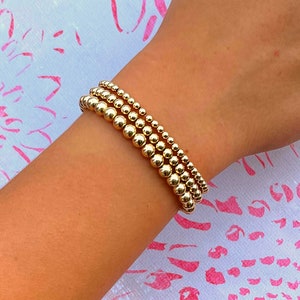 Beaded Bracelet Gold Filled Stacking Bracelet Minimalist Jewelry Waterproof Jewelry for Women - Etsy