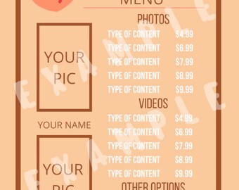 Onlyfans Tip Menu - Etsy