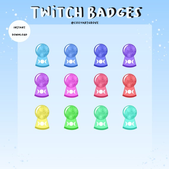 Twitch Sub Badges/ Twitch Bit Badges Witchy CRYSTAL BALL 12 Etsy