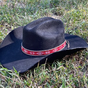 Hand Loomed Beaded Native Design Hat Band