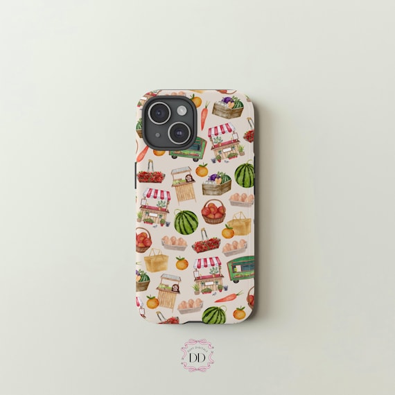 FARMERS MARKET Fall Phone Case, Eat Your Veggies, Summer Fruit, Tomato Girl Summer, iPhone 17 16 15 14 13, Samsung Galaxy 25, Google Pixel 9