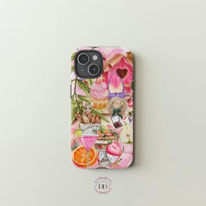 Kokette Handytasche: Rosa Collagen Design