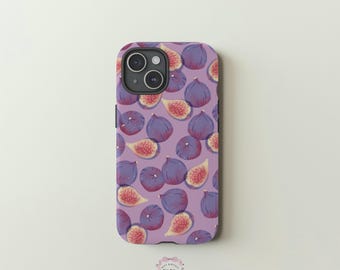 FRESH FIGS Phone Case, Purple Pink Cover, Summer Fruit, Fruity Design, Fig Tree, iPhone 17 16 15 14 13, Samsung Galaxy 25, Google Pixel 9