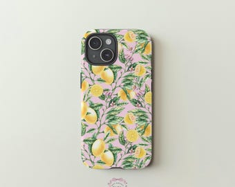 LEMON FLORAL Phone Case, Summer Italian Style, Amalfi Coast, iPhone 17 16 15 14 13 12, Samsung Galaxy 25 24 23 22 21, Google Pixel 9 8 7 6