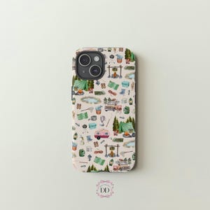 CAMPING Collage Phone Case, Nature Phone Cover for iPhone 16 15 14 13 12 11 Pro Max Mini xr xs x Plus, Samsung Galaxy S24, Google Pixel 9 8