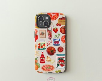 POMODORO Collage Phone Case, Red Tomato Girl Aesthetic, Foodie Gift, Chef Cover, iPhone 17 16 15 14 13, Samsung Galaxy 25, Google Pixel 9