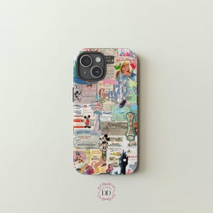 Custodia per telefono DISNEY COLLAGE World, Principessa Disney, Topolino e Minnie, per iPhone 16, 15, 14, 13, 12 Pro Max Mini, Samsung Galaxy, Google Pixel 9