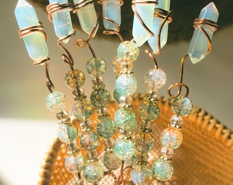 Opalite Copper Plant Stake / Copper Plant Stake / Indoor Plant Decor / Plant Accessories/ Gifts for Plant Lovers