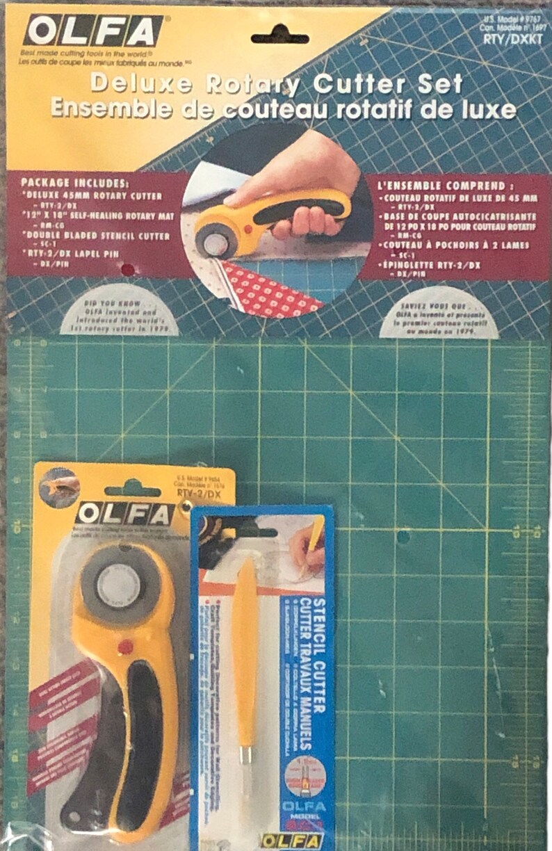 OLFA Deluxe Rotary Cutter Set With Healing Mat 45MM Rotary Etsy