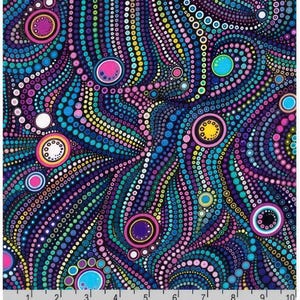 Robert Kaufman Effervescence Mardi Gras Circles And Dots Modern Cotton Fabric BTY