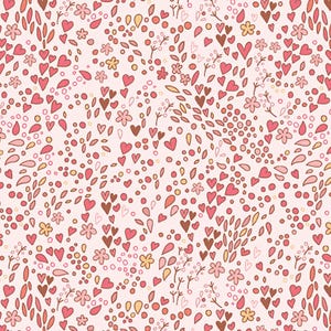 Colección Sing A Song Rose Bird Song Tela de algodón Pat Sloan Contempo Benartex Tossed Micro Hearts BTY