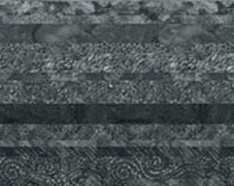Hoffman Waves U5005-147 Storm Black Gray Digital Print Batiks Cotton Fabric BTY