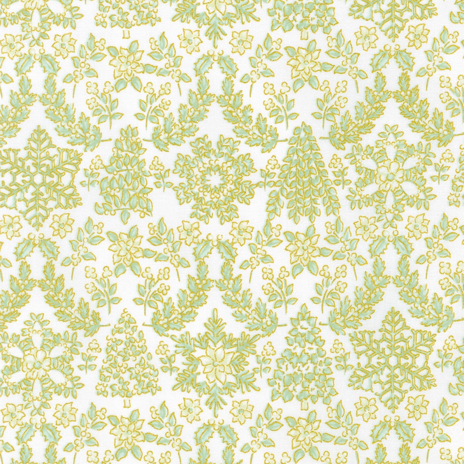 Sage Green Holiday Damask Cotton Fabric With Gold Metallic - Etsy