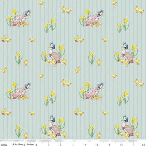 Riley Blake Peter Rabbit & Friends Duck Stripe Cotton Fabric CD15862-Blue Beatrix Potter