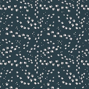 Drogi Stella Vanity Fur Paw Prints Cotton Fabric Stella-DCJ1992 Slate Clara Jean Designer BTY