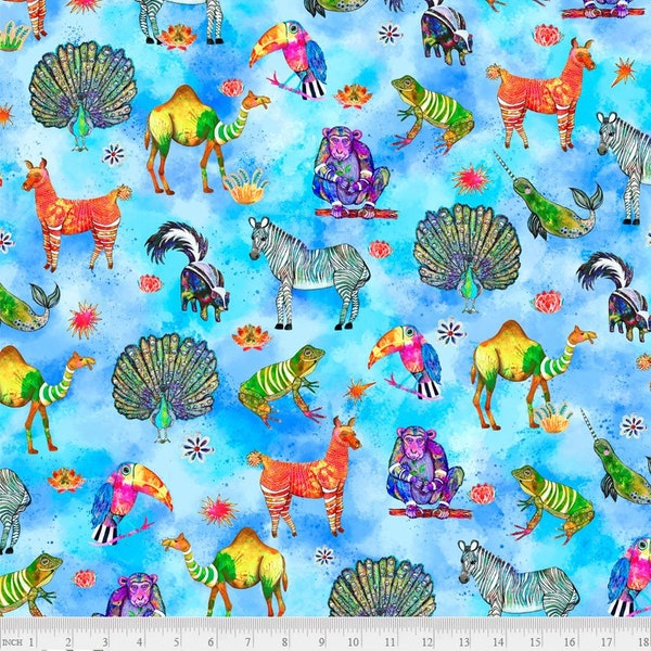 Wild Animals WANI-04622MU Cotton Fabric P&B Textiles BTY