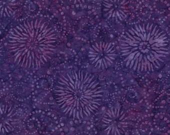 Wilmington Batik Purple Color Splash Cotton Fabric Flower Burst 22188-663 BTY