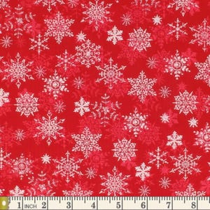 Frohe Weihnachten Basics,Weiße Schneeflocken Auf Roter Baumwoll Stoff Wahl Fabrics BTY