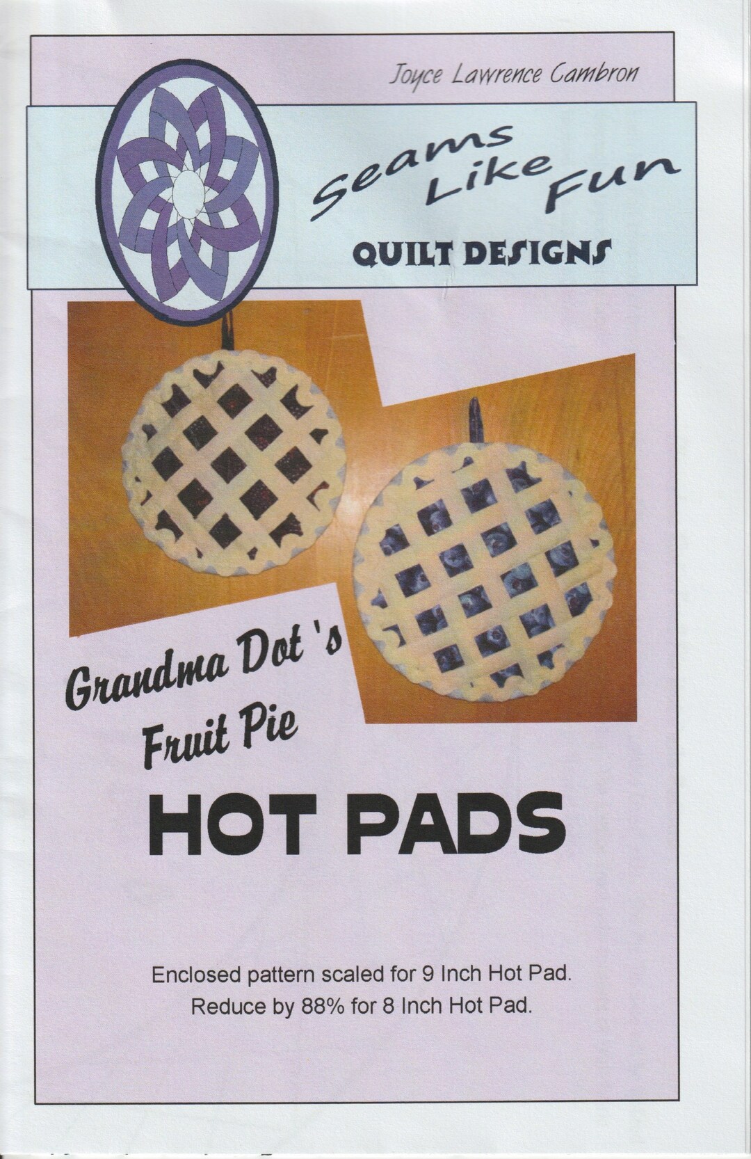 Blueberry Fruit Pie Hot Pad Quilt Kit Seams Like Fun Granda Dot's 9