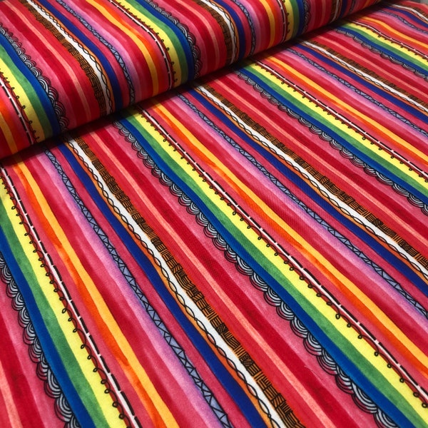 Rainbows and Sunshine Vivid Stripes Cotton Fabric Designer Sharon Nullmeyer For Michael Miller Fabrics DDC10126-MULT-D BTY