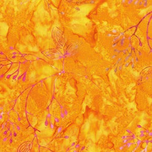 Splash Of Color Batik Fabric Honey 8596-Y Twig Edyta Sitar Laundry Basket Quilts Andover Cotton BTY
