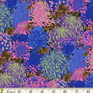 Kaffe Fasset Hokusai&#39;s Mums PWPJ107 Cool Cotton Fabric Large Print Philip Jacobs BTY