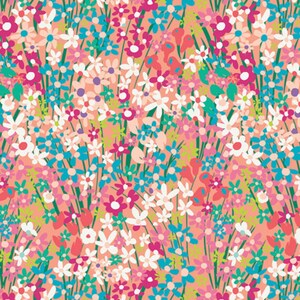 Seaside Garden Coral Tropical Floral Cotton Fabric Art Gallery Fabrics WPA-64503 Katie Scoog BTY