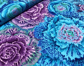 Kaffe Fassett Collective Brassica PWPJ 051 Blue Philip Jacobs Large Vibrant Print BTY