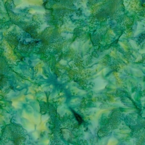 Hoffman Fabric Bali Batik Watercolor 1895-303 Frog Green Tonal Cotton Fabric Blender BTY