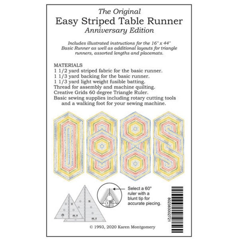 The Original Easy Striped Table Runner Quilt Pattern Karen Montgomery ...