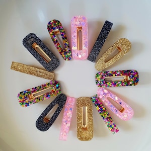 Hair clips / Epoxy resin / Sequins / Barrette / Child / Adult