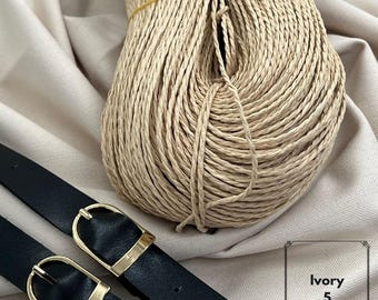 500g Natural Paper Raffia Yarn Bulk | Crochet Bags, Hats, Baskets | 32 Colors