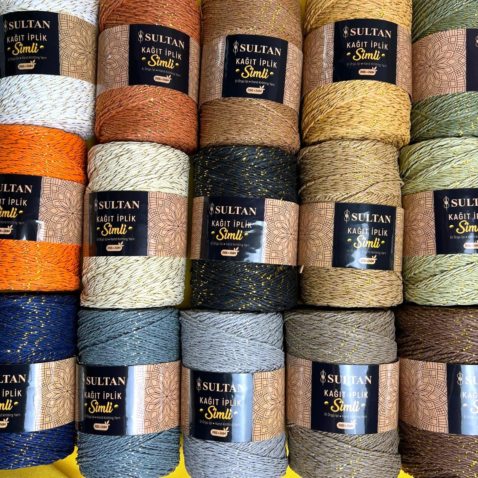 Metallic Raffia Yarn Metallic Paper Raffia Yarn | Glitter Straw Yarn for Bags, Hats, Baskets ...