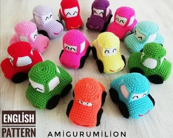 Crochet car pattern,pdf english tutorial, amigurumi car pattern, stuffed car pattern, knitting car pattern