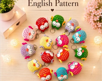 白いフクロウ、編みぐるみ編み図（ESP/ENG）PDFファイル - Etsy 日本