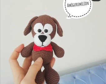 Brown dog toy,amigurumi dog,crochet dog,plushy dog,gift for kids,cute dog,pretty dog toy