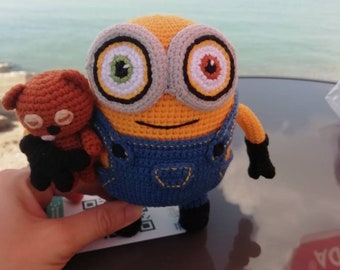 Bob Crochet Minion Doll, Handmade Minions Doll, Amigurumi Minion