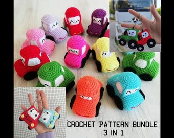 Car Crochet Pattern Bundle: Amigurumi Truck & Car Keychain (PDF Download)