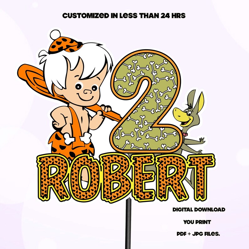 Printable Cake Topper Personalized Birthday Party Cake - Etsy